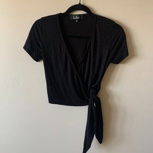 Try Me Out Ribbed Short Sleeve Wrap Top (NEW W/O TAGS)